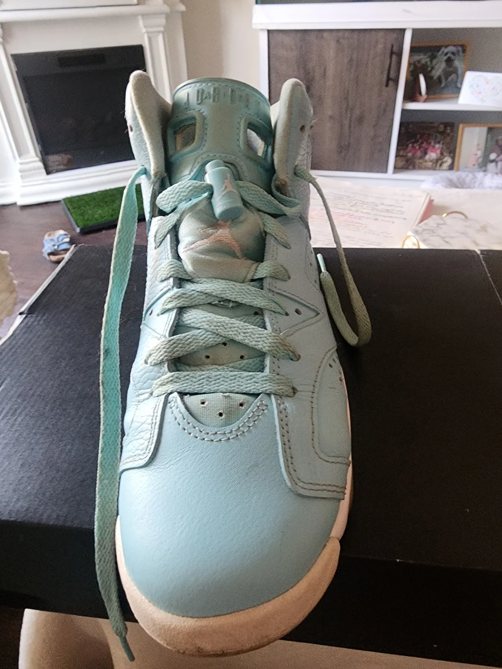 Jordan Kids Light Aqua High-Top Sneakers